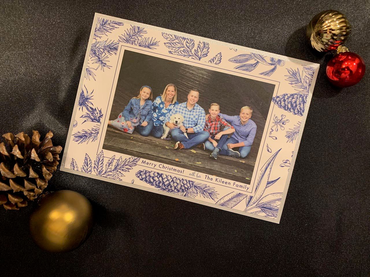 Blue & White Layered Christmas Card