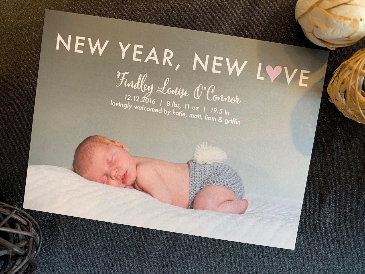 Full Photo Birth Announcement