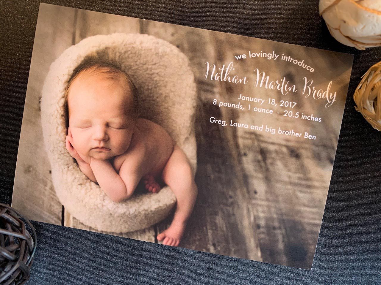 Rustic Birth Announcement