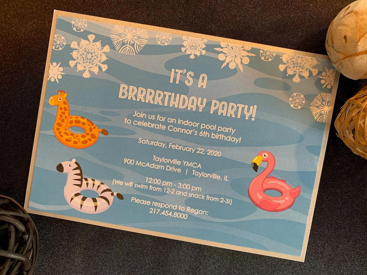 Kid's Winter Pool  Party Invitation