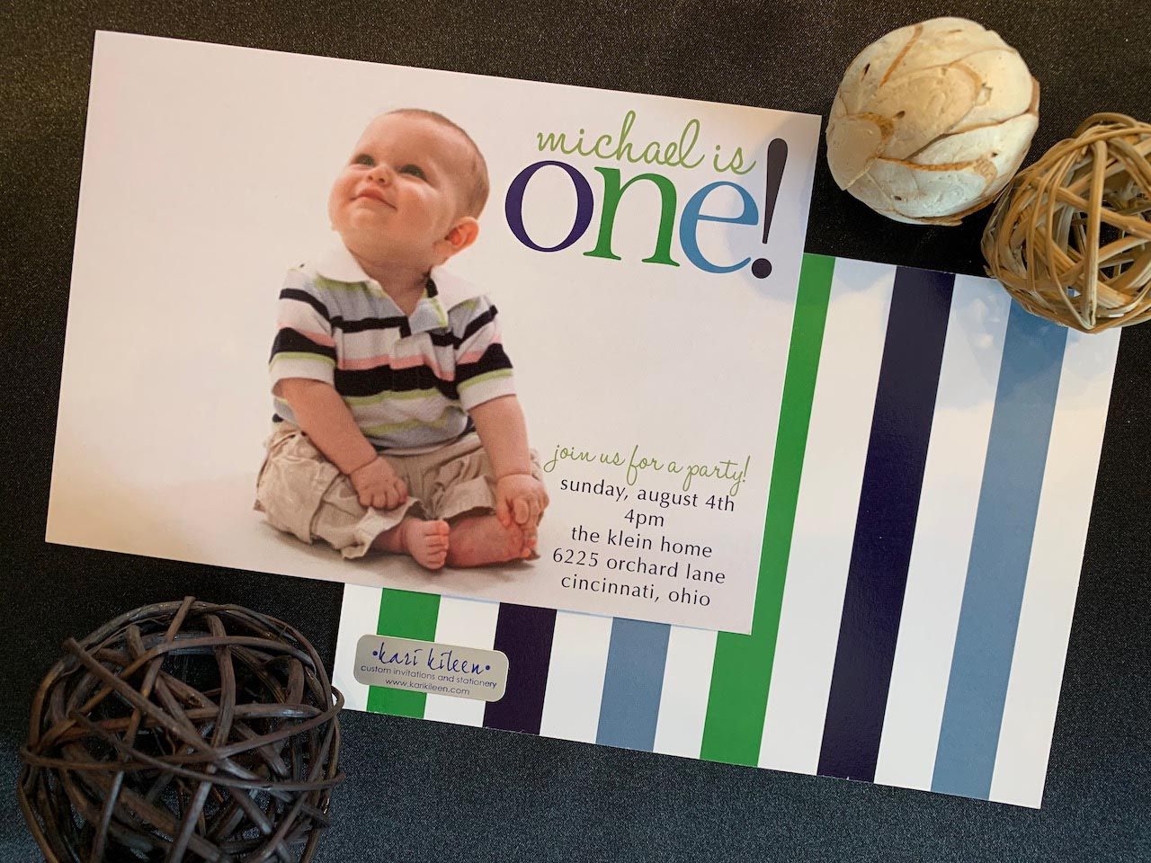 Kid's Bold Striped Birthday Party Invitation