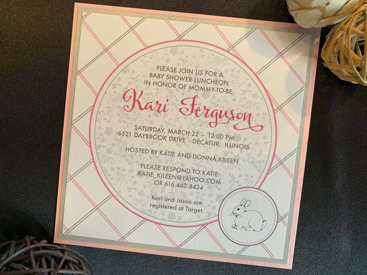 Square Triple Layer Baby Shower Invitation
