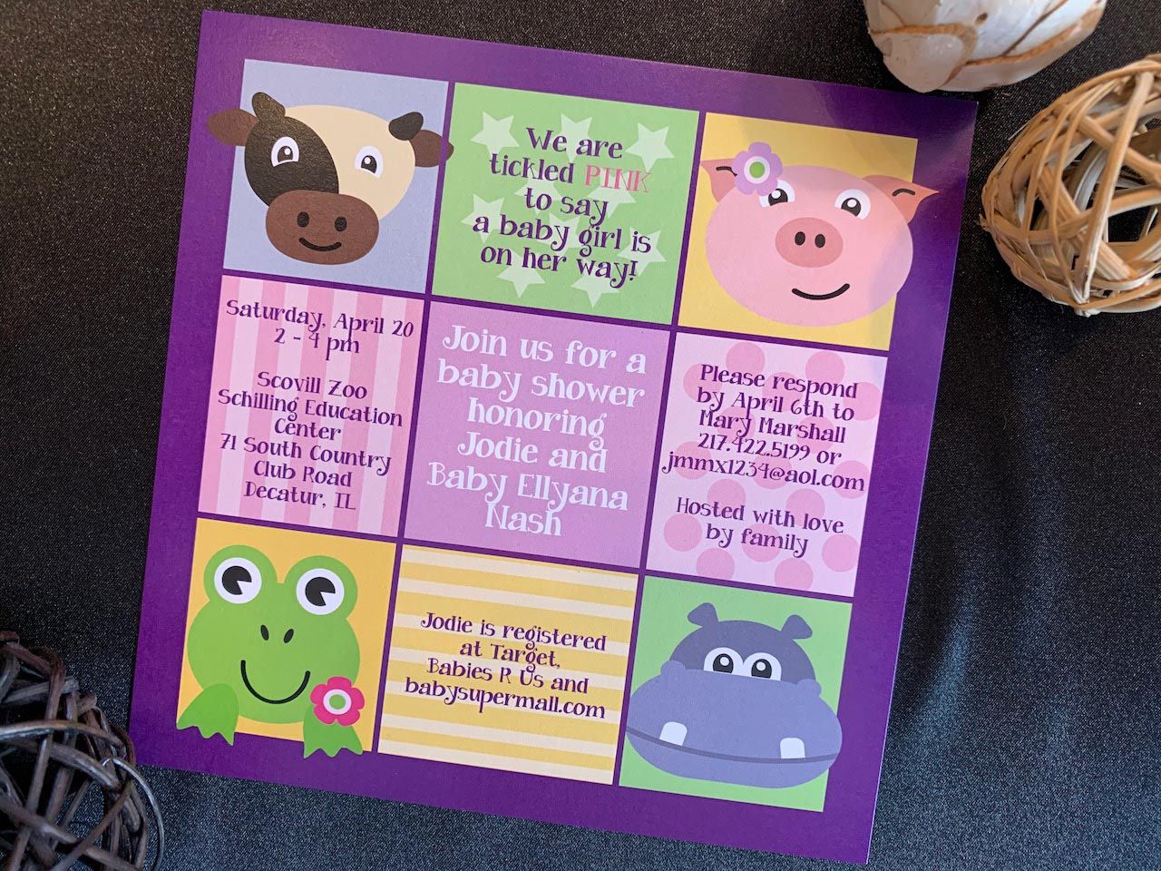 Animal Themed Baby Shower Invitation