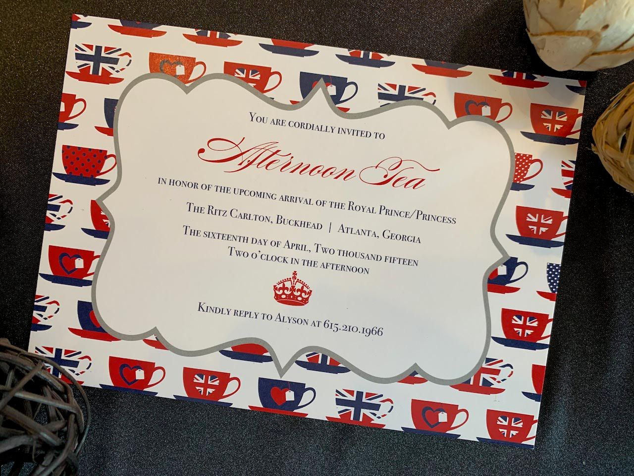 British Themed Tea Party Invite