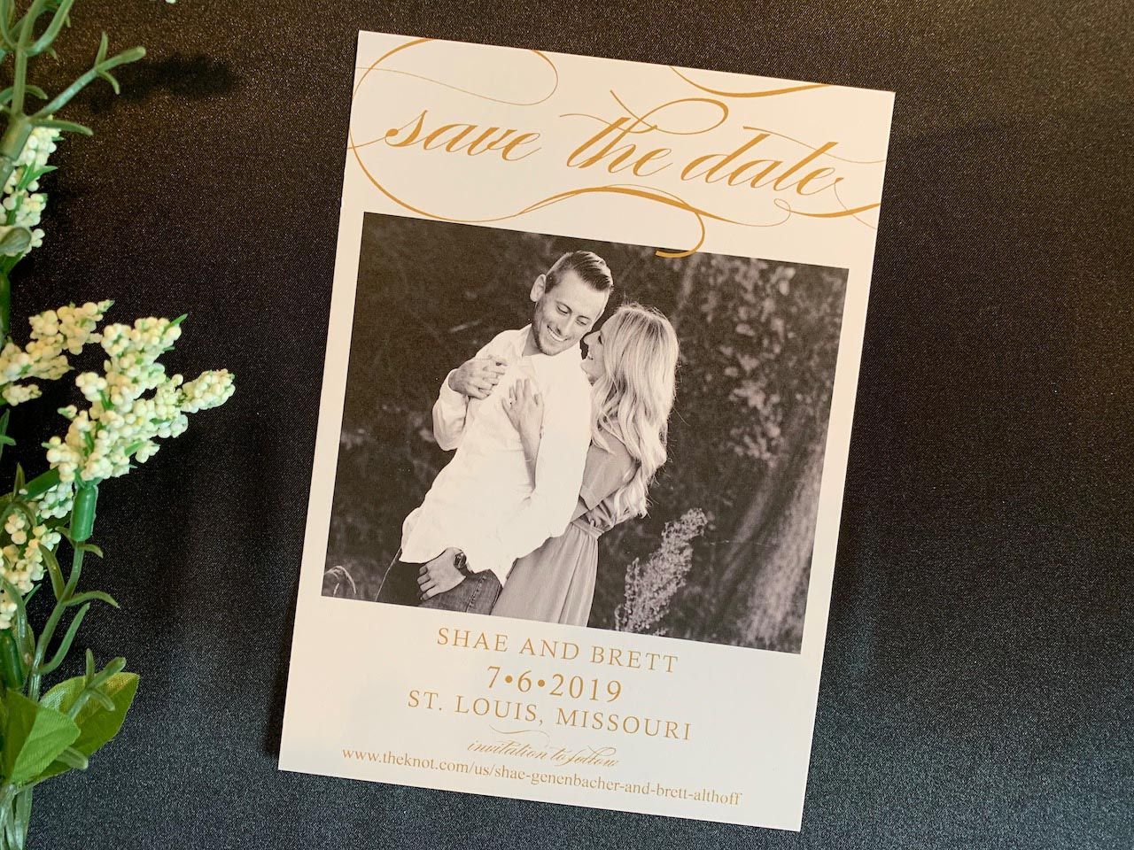 Gold Script Save the Date