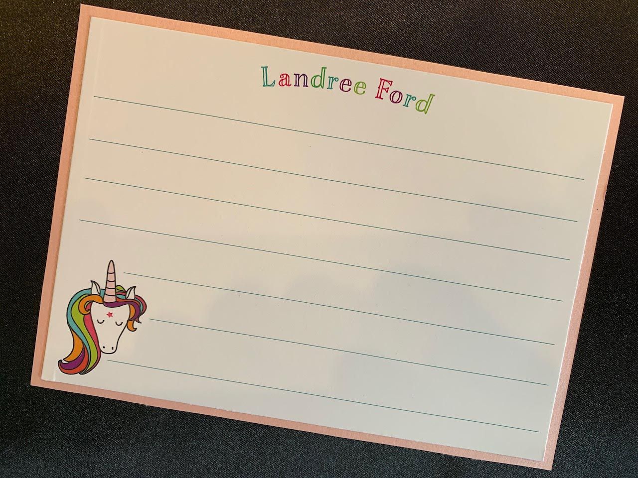 Lined Unicorn Stationery