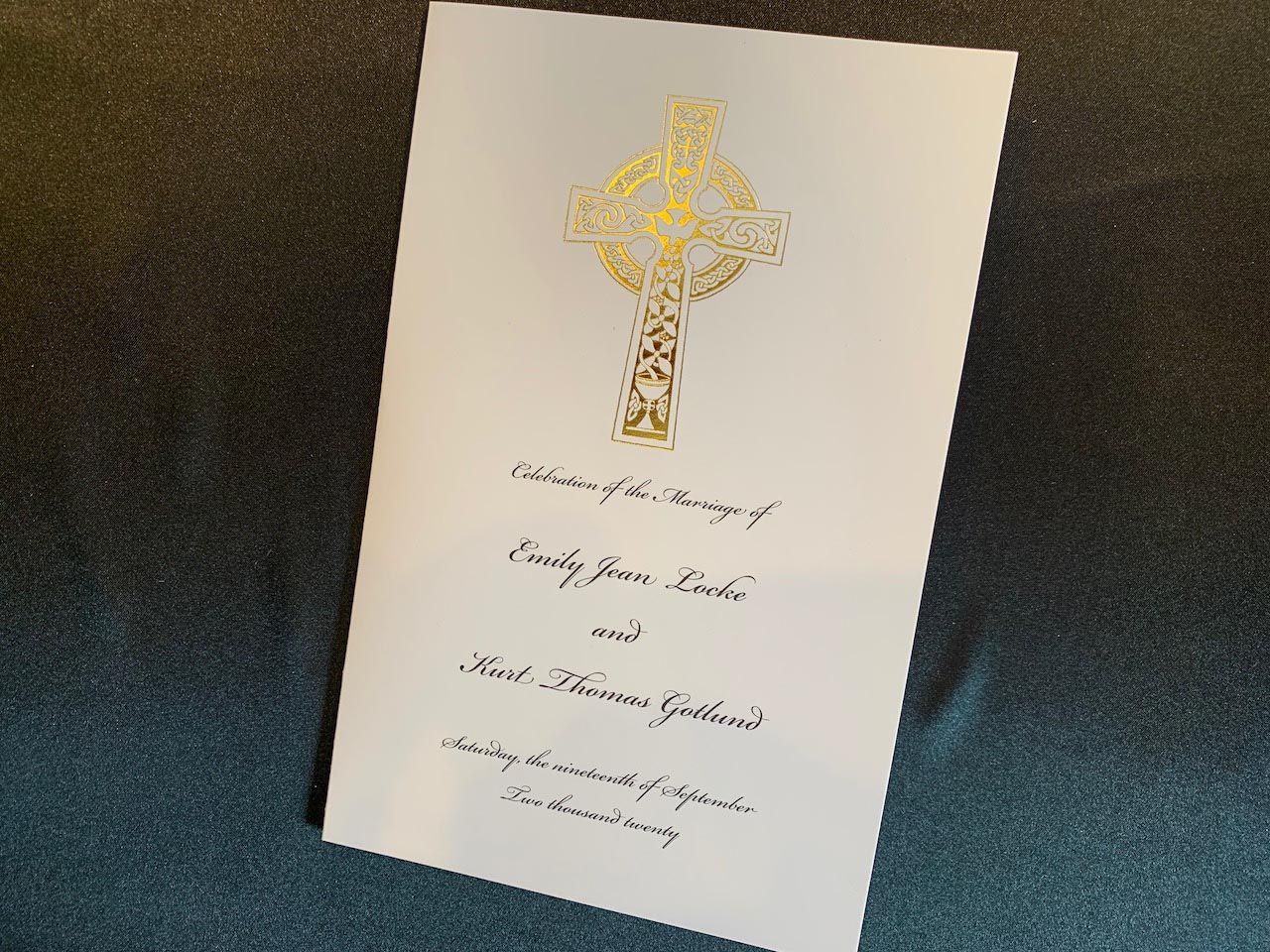 Classic Gold Foil Wedding Program