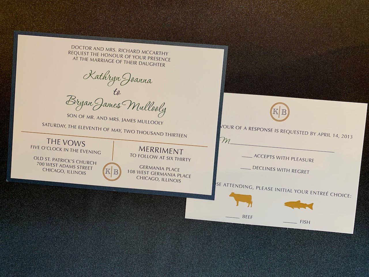 Monogram Wedding Invitation Set