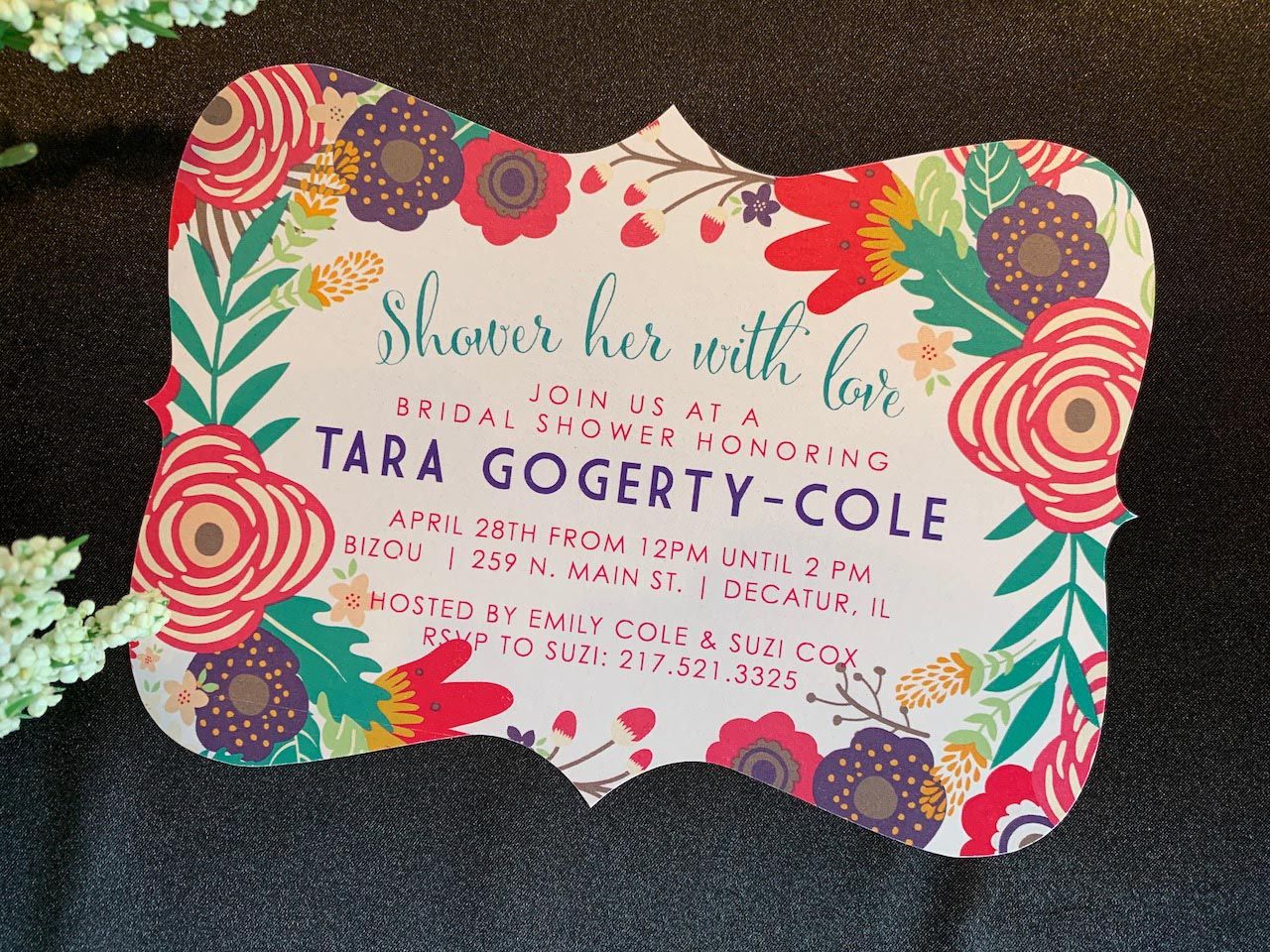 Custom Shaped Wedding Shower Invitation