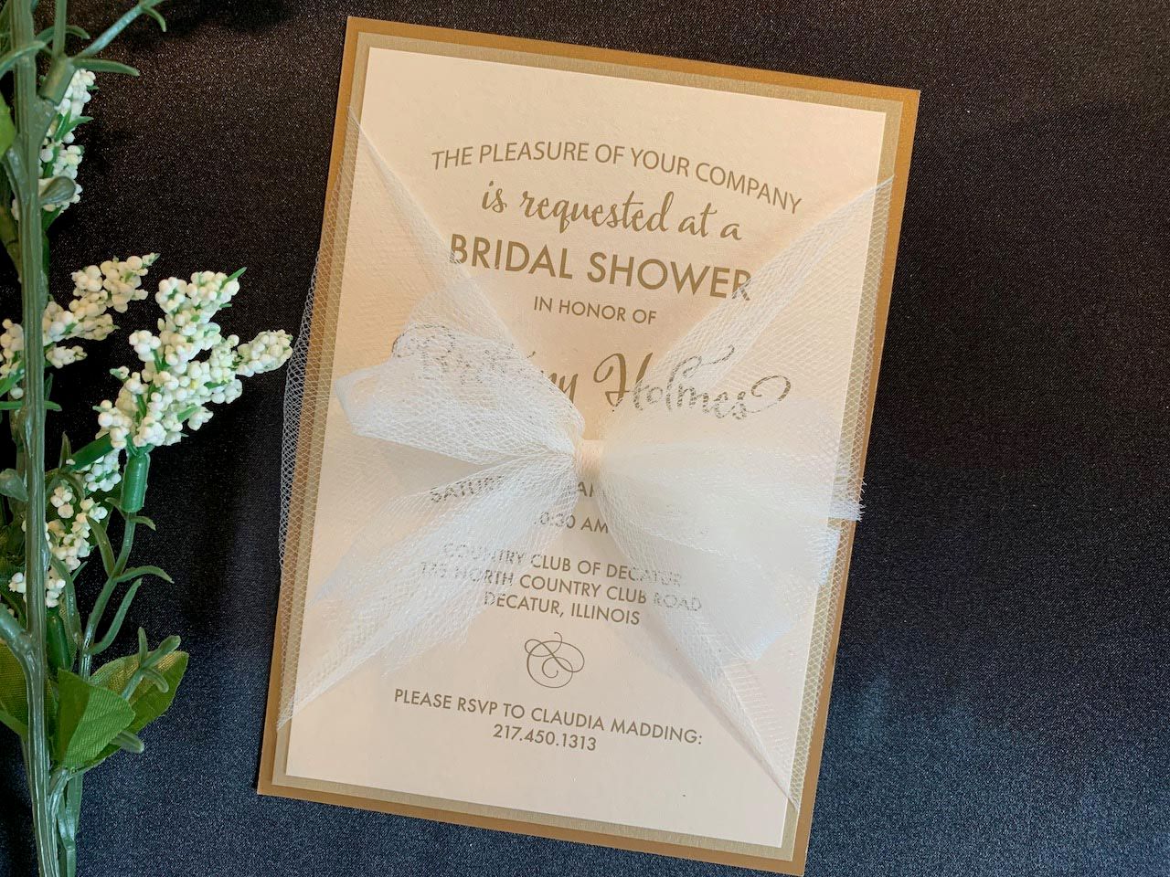 Triple Layer Tulle Wedding Shower Invitation