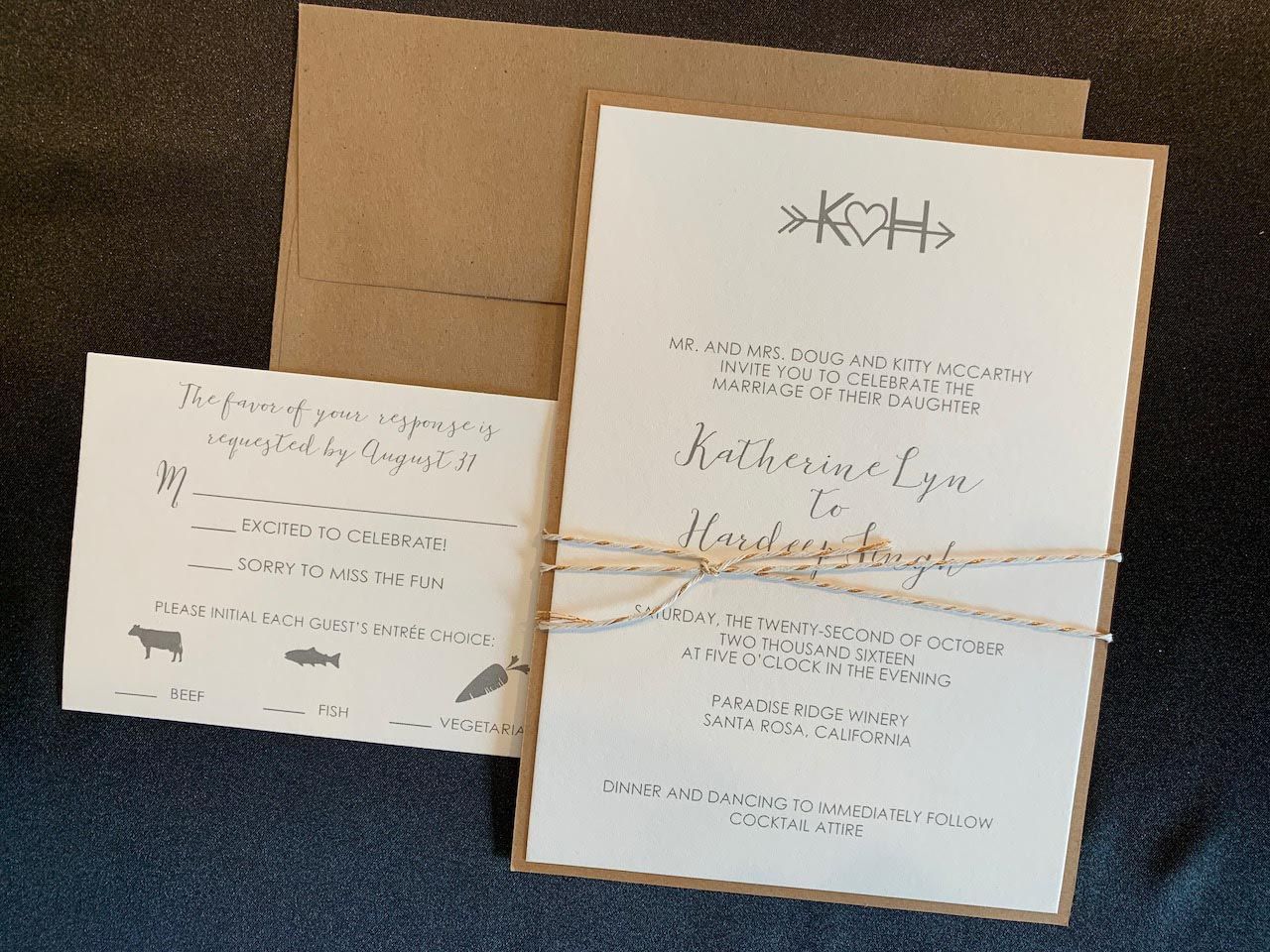 Rustic Kraft Brown Wedding Invitation