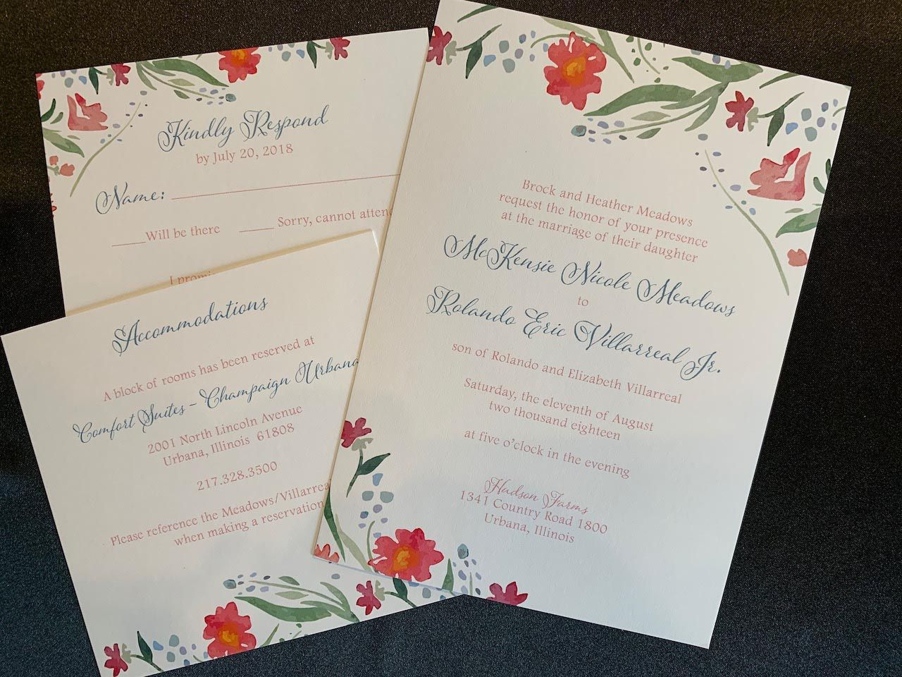 Watercolor Floral Wedding Invitation